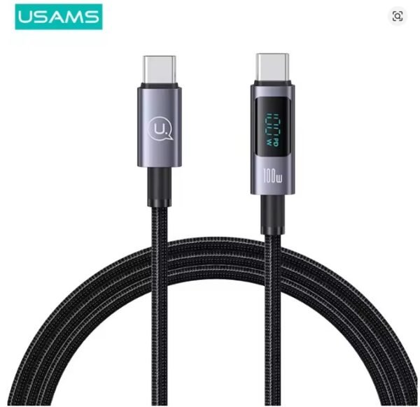 USAMS para Huawei Cable de datos 100W PD 30W Compatible con Apple tipo C
