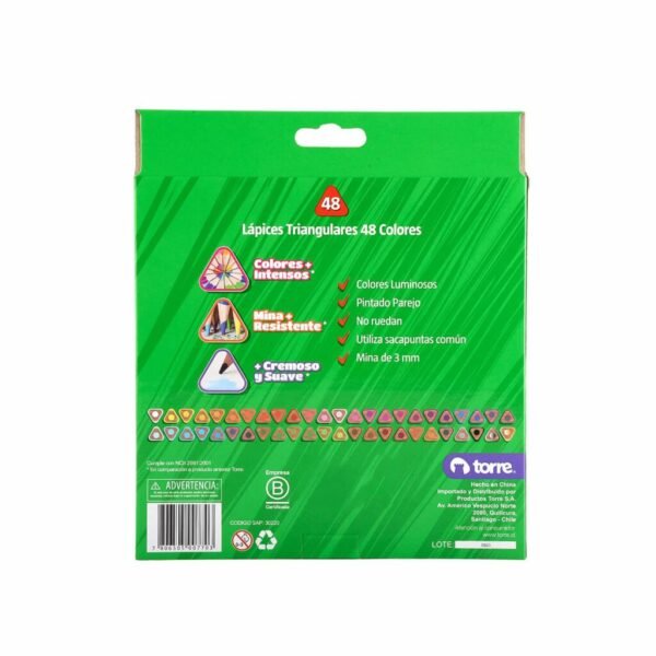 LAPICES DE 48 COLORES TRIANGULARES TORRE