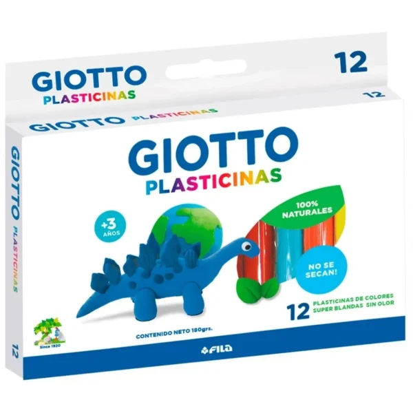 PLASTICINA 12 COLORES GIOTTO NATURAL