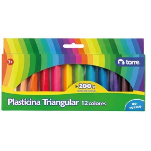 PLASTICINA 12 COLORES TORRE TRIANGULAR