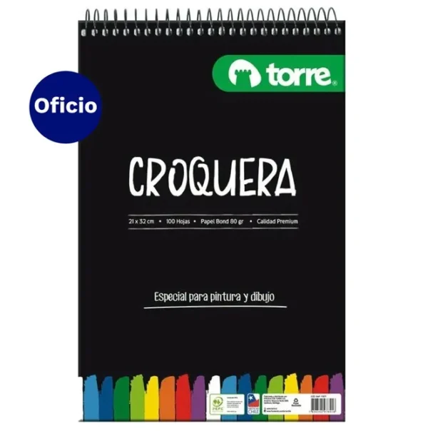 CROQUERA TAMAÑO OFICIO 21X32 TORRE