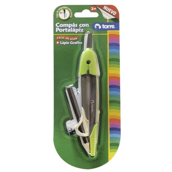 COMPAS ESCOLAR CON LAPIZ TORRE