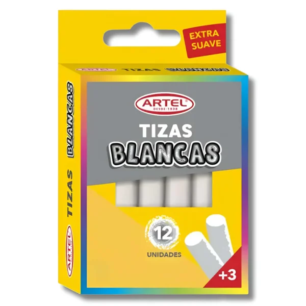 Tiza Blanca 12 Unidades Artel