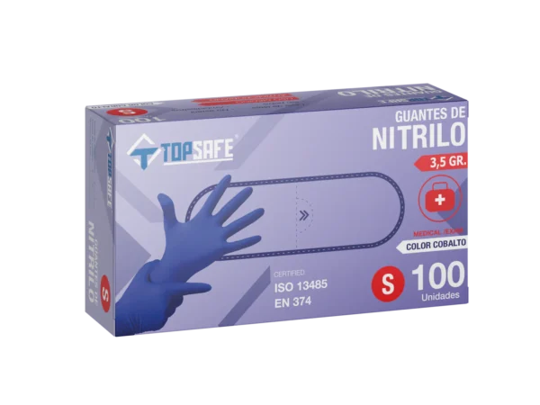 Guante de Nitrilo 3.5 gr Topsafe Cobalto Talla «M»