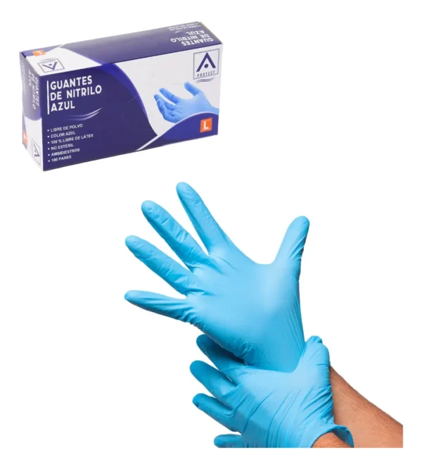 D_NQ_NP_2X_829527-MLC75240031813_032024-F Guante Protect de TOPSAFE Nitrilo Azul Talla «M» (100u)