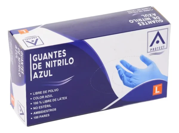 D_NQ_NP_2X_931720-MLC75095946622_032024-F Guante Protect de TOPSAFE Nitrilo Azul Talla «M» (100u)