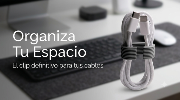 Pack de 3 Organizador de Cables - Clip para Cables - Enrollador de Cables tipo C