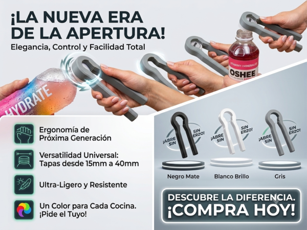 1782368684191 Abrebotellas ergonómico para tapas de plástico de 30mm y 40mm