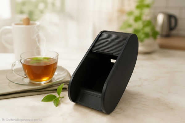 Caja Organizadora y Dispensador de Té Premium con Persiana Deslizable