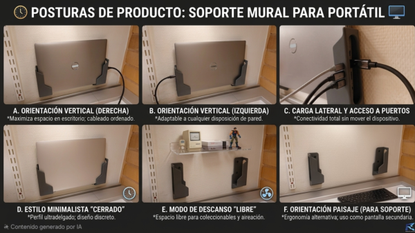 Soporte de Muro o Escritorio para notebook o Laptop