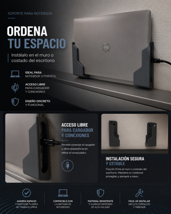 Soporte de Muro o Escritorio para notebook o Laptop