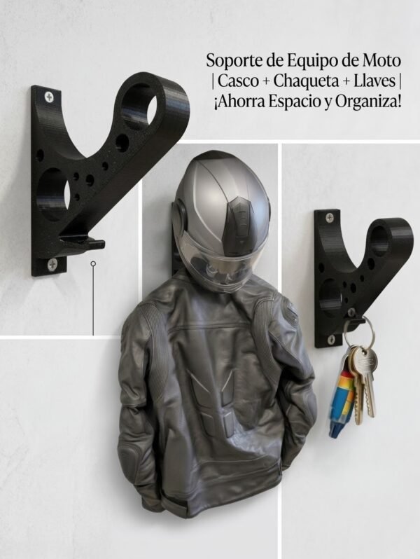 Soporte para  Casco, Chaqueta y llaves de Moto